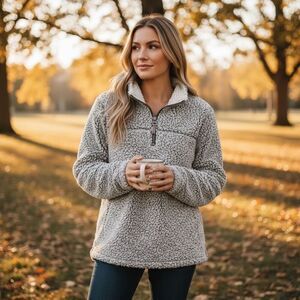 Dylan Gray 1/4 Zip Sherpa Top Size Large